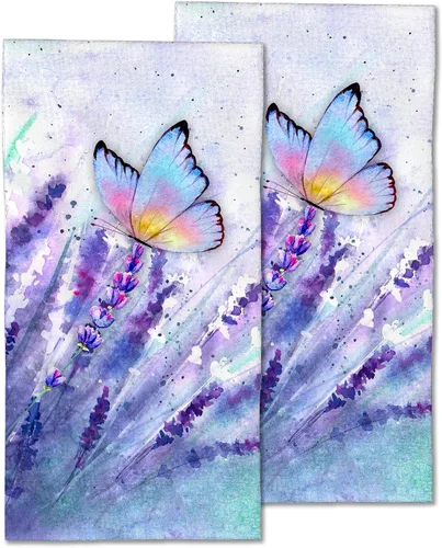 Miniatura 10 de Paquete de 2 toallas de mano para baño, divertidas toallas decorativas de jirafa con flores, toallas suaves altamente absorbentes para baño, playa