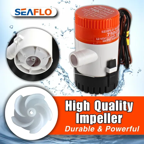 Miniatura 2 de SEAFLO Bomba de sentina Serie 01 750 GPH – 12V, Salida de 3/4", bomba sumergible marina con protección antibloqueo de aire, certificado CE y RoHS