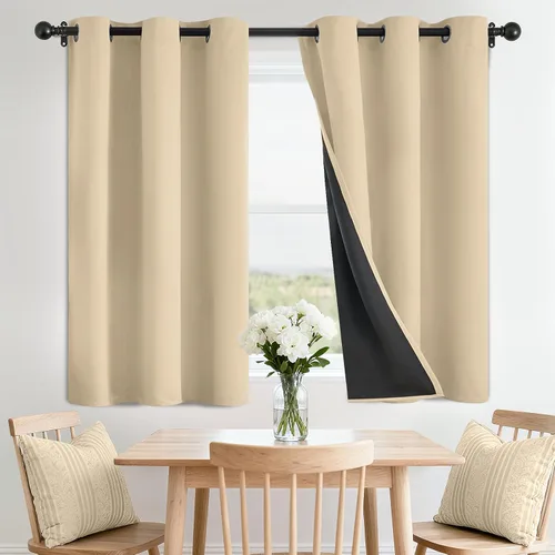 Miniatura 152 de SimpleHome - Cortinas opacas 100% para recámara, cortinas de ventana con ojales beige, con aislamiento térmico, cortinas de oscurecimiento