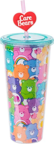 Miniatura 24 de Silver Buffalo Sanrio Hello Kitty Bow Pink Polka Dots - Vaso frío de plástico con tapa y tapa con pajita, 24 onzas Lazo Hello Kitty y lunares rosados