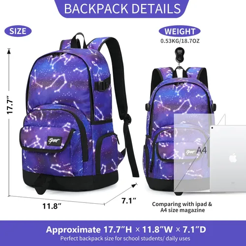 Miniatura 4 de Mochila escolar estilo Rickyh, mochila de viaje para hombres y mujeres, mochila ligera con compartimento para portátil, Tamaño único