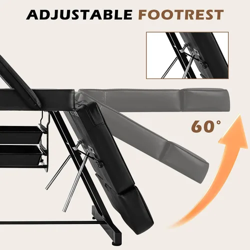 Miniatura 4 de Silla de tatuaje para cliente, cama facial, esteticista masaje mesa de tatuaje con taburete rodante, sillas de pestañas ajustables profesionales