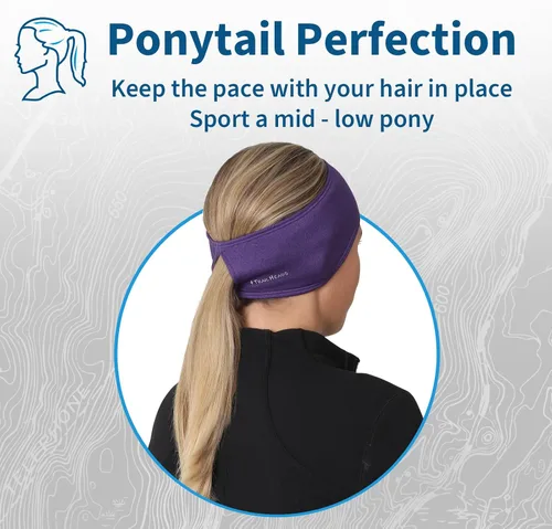 Miniatura 43 de TrailHeads - Diadema para mujer, diseño de cola de caballo, con banda para la oreja que absorbe la humedad, ideal para correr
