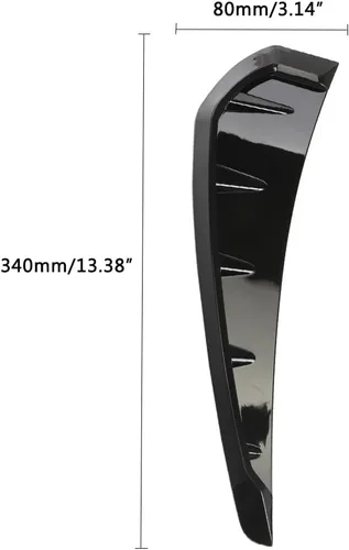 Miniatura 2 de 2 PCS Rejillas de Ventilación Laterales para Guardabarros de Automóvil, Cubierta Universal para Decoración del Cuerpo del Alerón, Calcomanías Negro