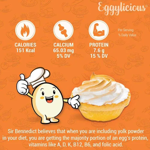 Miniatura 3 de Polvo de yema de huevo Eggylicious, proteína en polvo natural seca, hecha de huevos frescos, pasteurizada, para batidos, sin transgénicos, sin