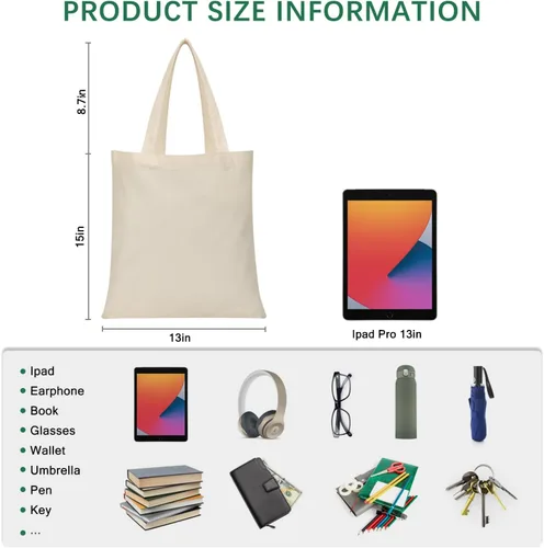 Miniatura 4 de OKBA Bolsas de mano de sublimación, bolsas de poliéster para sublimación, personalizaciones de bricolaje bolsas de lona en blanco de 12.2 x 14.2