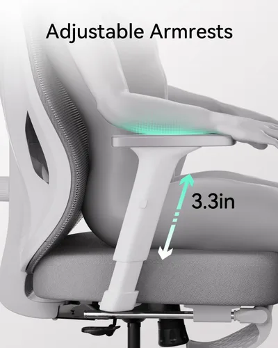 Miniatura 8 de Hbada P5 Silla de oficina ergonómica, silla de escritorio con soporte lumbar y altura ajustables, silla de computadora cómoda de malla