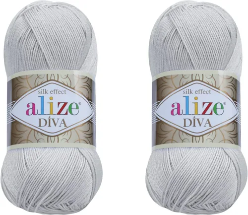 Miniatura 5 de Alize Diva Yarn - Hilo para tejer a mano, hilo acrílico 100% microfibra, hilo Alize Diva, efecto seda, ganchillo arte, encaje, manualidades, lote