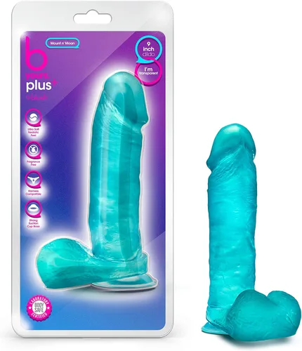 Miniatura 9 de Blush B Yours Plus Hefty n' Hung - Consolador realista de 14 pulgadas de ancho, grueso, suave, realista, con bolas, ventosa fuerte, vagina