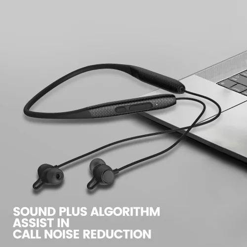 Miniatura 5 de Auriculares Bluetooth con banda para el cuello, 2 unidades de reproducción de 60 horas, carga rápida 3C, reducción de ruido de llamadas ENC, Negro