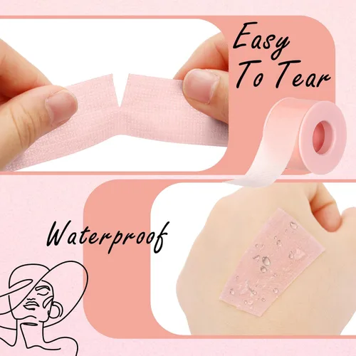 Miniatura 5 de Nuanchu 4 rollos de cinta de pestañas para extensiones de pestañas, transpirable, para extensiones de pestañas microporosas, 0.98 pulgadas x 3.9