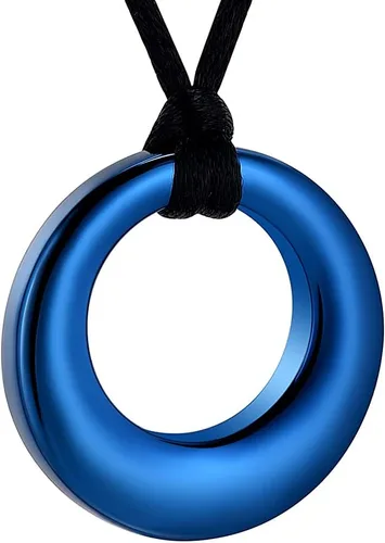 Miniatura 15 de Hearbeingt Collar de urna de cremación para cenizas para mujeres y hombres, colgante conmemorativo de la eternidad del círculo de la vida, joyería