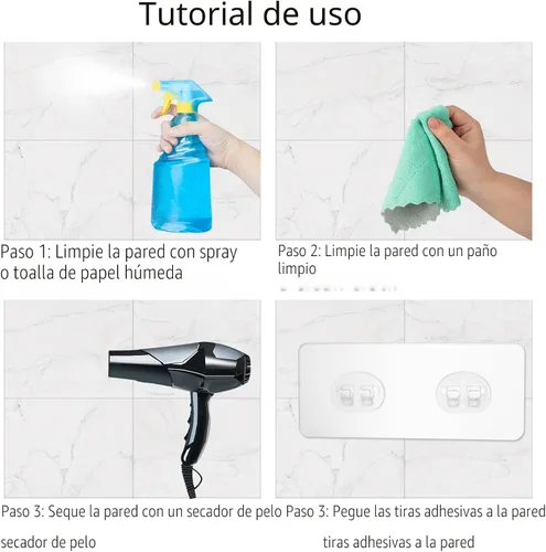 Miniatura 5 de Paquete de 8 adhesivos para organizador de ducha para reemplazo, adhesivo transparente fuerte para almohadillas adhesivas de organizador de ducha