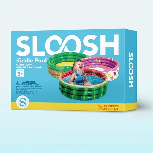 Miniatura 9 de Paquete de 3 piscinas inflables para niños de 45 x 10 pulgadas, sandía, piña y cupcakes para niños de temporada y diversión de temporada, piscina