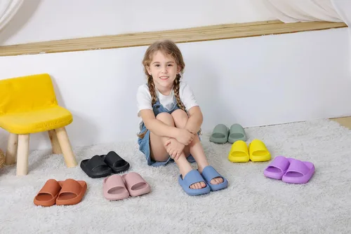 Miniatura 8 de Youecci Sandalias de nube para niños, sandalias de ducha, sandalias de baño, piscina, cómodas pantuflas de suela gruesa, zapatos de playa