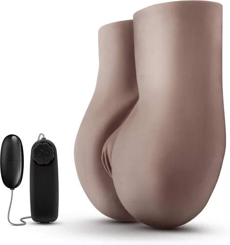 Miniatura 6 de Blush Fuck Me Deep - Masturbador realista de tamaño real de 10 libras de muñeca sexual marrón con coño y culo, textura acanalada, vibraciones