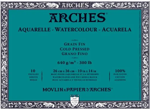 Miniatura 5 de Arches Bloque de papel de acuarela, prensa en frío, 12 x 16 pulgadas, 300 libras (1795067)
