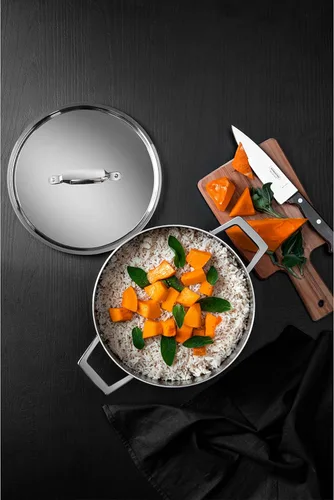 Miniatura 7 de Tramontina 62143/240 - Cacerola de dos asas, color grano, acero inoxidable, las tres capas, apta para lavavajillas, compatible con gas, fabricada