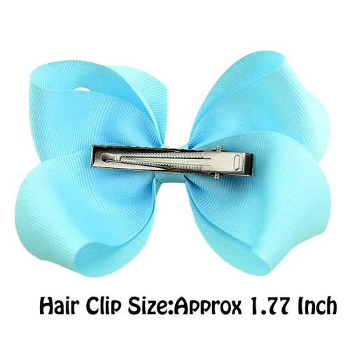 Miniatura 4 de Lazos para el pelo de 4.5 pulgadas para niñas, cinta de grogrén, lazos grandes para el cabello, pinzas de cocodrilo, accesorios para el cabello
