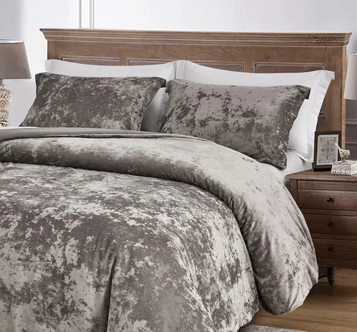 Miniatura 3 de Chezmoi Collection Lux - Juego de edredón de terciopelo gris peltre de 2 piezas, tamaño individual, juego de ropa de cama de terciopelo de felpa