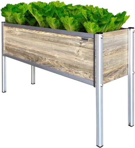 Miniatura 8 de Foreman Cama de jardín elevada (36 x 12 x 14 pulgadas) resistente a la intemperie, maceta para exteriores con drenaje para camas de verduras