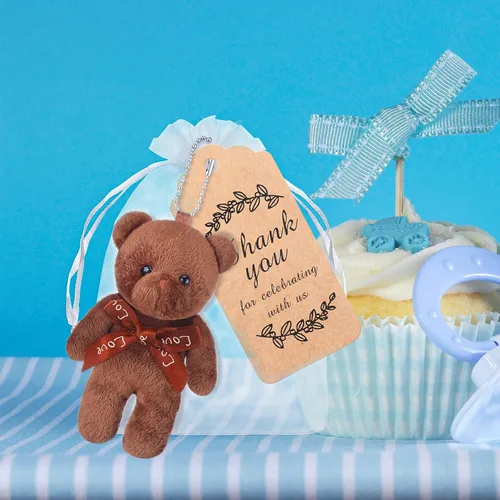 Miniatura 6 de Zhanmai 20 juegos de mini oso de peluche para decoración de baby shower, regalos de muñecas de baby shower, etiqueta de agradecimiento, bolsa