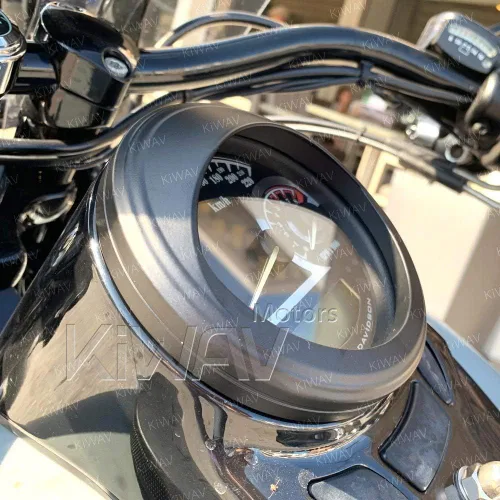 Miniatura 2 de KiWAV Cubierta montada en tanque de 5 pulgadas, bisel de aluminio negro compatible con Harley-Davidson