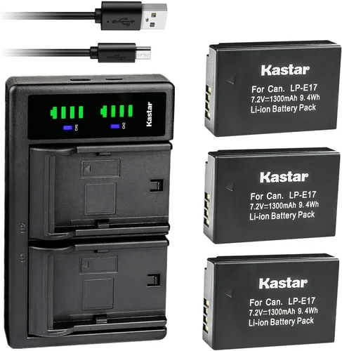 Miniatura 6 de Kastar LTD2 Cargador de batería USB de repuesto para Canon LP-E17 LPE17, batería 9967B02, agarre de batería BG-E18 IR, Canon EOS R8, EOS R50, EOS