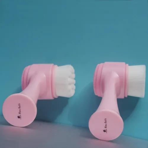 Miniatura 4 de Paquete de 2 cabezales diferentes, cerdas de fibra extra suaves de doble cara y almohadilla de silicona, cepillo de limpieza facial manual