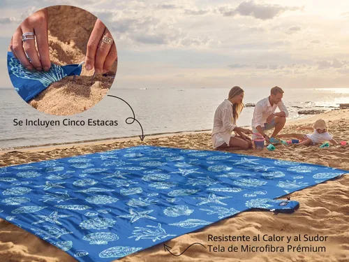 Miniatura 6 de WEKAPO Manta de Playa Impermeable a Prueba de Arena de Tamaño Extra Grande, Alfombrilla de Playa Extra Grande Libre de Arena, Alfombrilla Ligera
