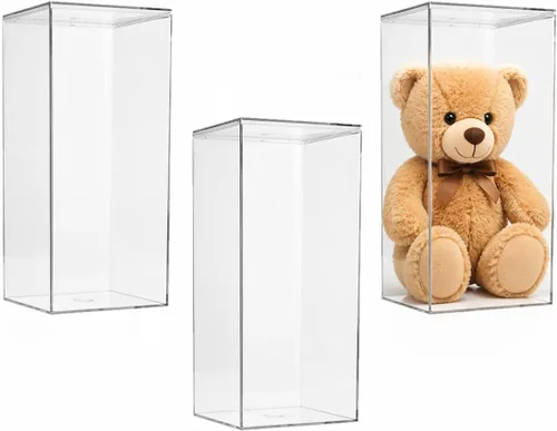 Hammont Caja de exhibición de acrílico transparente – vitrina de 8 x 4 x 4 pulgadas para figuras de acción, figuras y coleccionables – Organizador