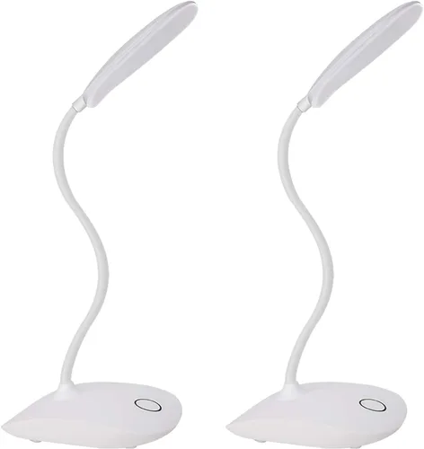 Miniatura 8 de Deeplite - Lámpara de escritorio LED con cuello de ganso flexible de 3 niveles de brillo, lámpara de mesa operada por batería de 5 W, control