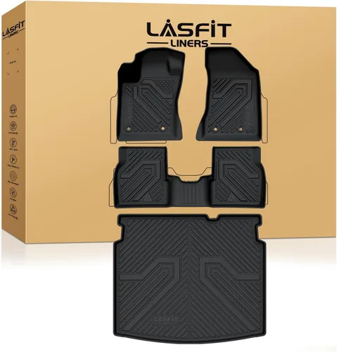 Miniatura 15 de LASFIT Alfombrillas de Piso para Jeep Grand Cherokee L 2021-2025 (SOLO para 6 Asientos Sin Consola Central) Revestimientos de Piso de Automóvil