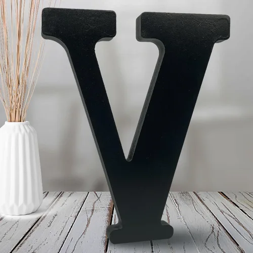 Miniatura 23 de AOCEAN Letras de madera negra de 8 pulgadas Letras de madera sin terminar para decoración de Halloween Letras decorativas de pie Tablero
