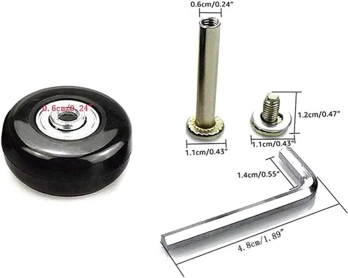 Miniatura 7 de F-BER Kit de reemplazo de ruedas de equipaje para maleta, ruedas OD40-2.520 in, ABEC 608zz, juego de 2