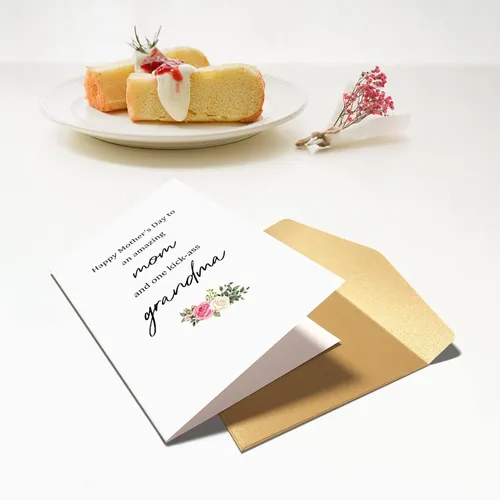 Miniatura 5 de Chenive Tarjeta del día de la madre de la abuela, tarjeta feliz del día de la madre de hija hijo, increíble mamá y tarjeta de abuela de patada
