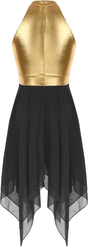 Miniatura 119 de easyforever Vestido de baile sin mangas con bloques de color para mujer, alabanza litúrgica, ropa de baile lírico, vestido de bata de adoración