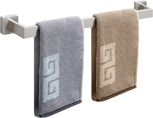 NearMoon - Barra de toallas, accesorios de baño de acero inoxidable premium cuadrado de espesor para toalla de ducha para baño, soporte de toalla