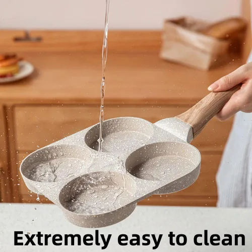 Miniatura 2 de Sartén para huevos fritos de cuatro compartimentos, sartén antiadherente de piedra médica para el desayuno, sartenes divididas para tortilla