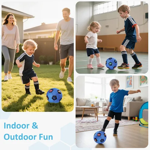 Miniatura 7 de Balón de Fútbol de Interior Tamaño 3 para Niños Pequeños, Pelotas de Fútbol Silenciosas Regalos para Niños y Niñas de 1-5 Años, Pelotas de Espuma