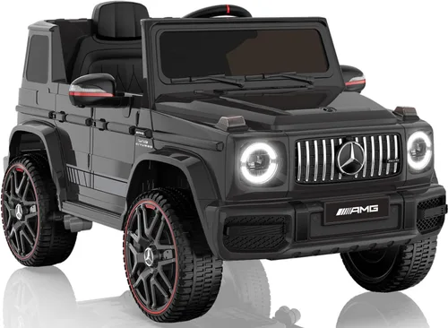 Miniatura 9 de ANPABO Auto de juguete Mercedes-Benz G63 con licencia, para niños, 12 V, con control remoto para padres, aviso de batería baja, faro delantero LED
