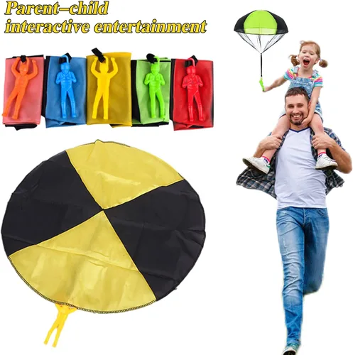 Miniatura 7 de Juuxncgv Paquete de 10 juguetes de paracaídas, paracaídas de juguete sin enredos, juguetes voladores para niños, regalos (5 colores)