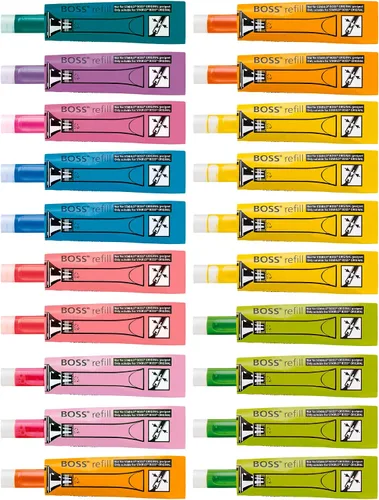 STABILO Resaltador BOSS ORIGINAL Recambios – Paquete de 20 – Colores Surtidos