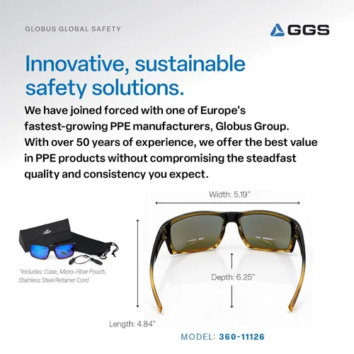 Miniatura 8 de Bullhead Safety - Gafas de seguridad polarizadas Amberjack con tecnología antiniebla de alto rendimiento, gafas de luz azul con protección UV