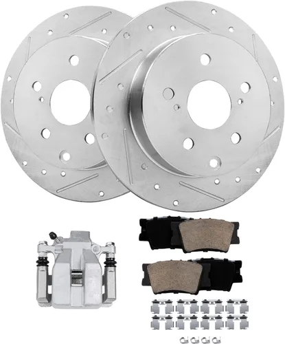 Miniatura 35 de Detroit Axle - Kit de freno delantero para Ford Explorer Mercury Mountaineer 2002-2005 Bujes de rodamiento de rueda perforados y ranurados rotores