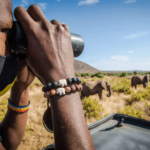 Miniatura 10 de Fahlo Pulsera de seguimiento de elefantes, elástica, soporta Save The Elephants, talla única para hombres y mujeres