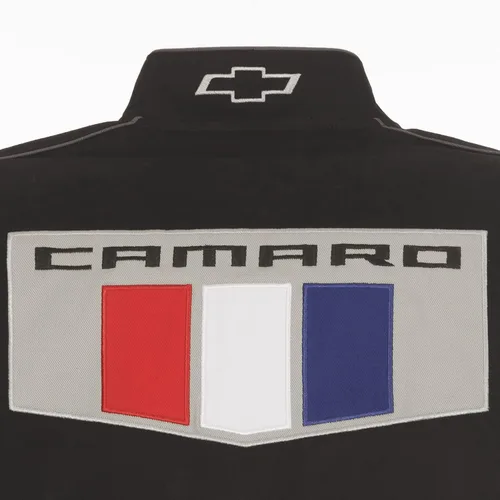 Miniatura 6 de JH DESIGN GROUP Chaqueta de sarga de algodón bordada Chevy Camaro para hombre