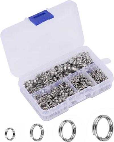 Miniatura 5 de 200 piezas de anillos divididos de metal de 0.236 in chapado en níquel pequeño llavero parte de anillo para manualidades de adorno, plata