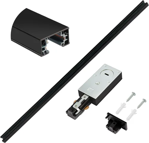 H Kit de rieles de iluminación de riel de 120 V, 3.3 pies, 3 cables, circuito único tipo H con tapas finales y conector de alimentación de extremo