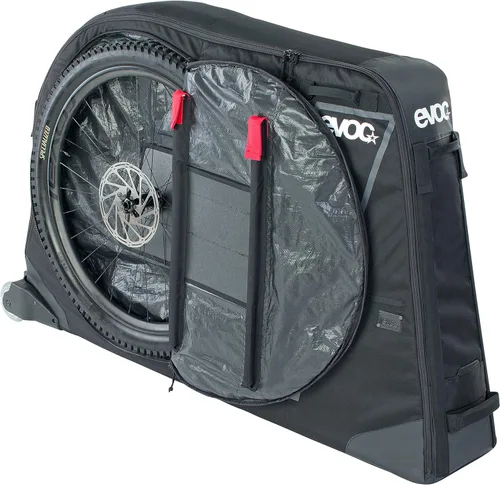 Miniatura 4 de EVOC Bolsa para bicicleta de carretera con bloque de bicicleta de policarbonato moldeado y ruedas de patinaje (285L, negro)